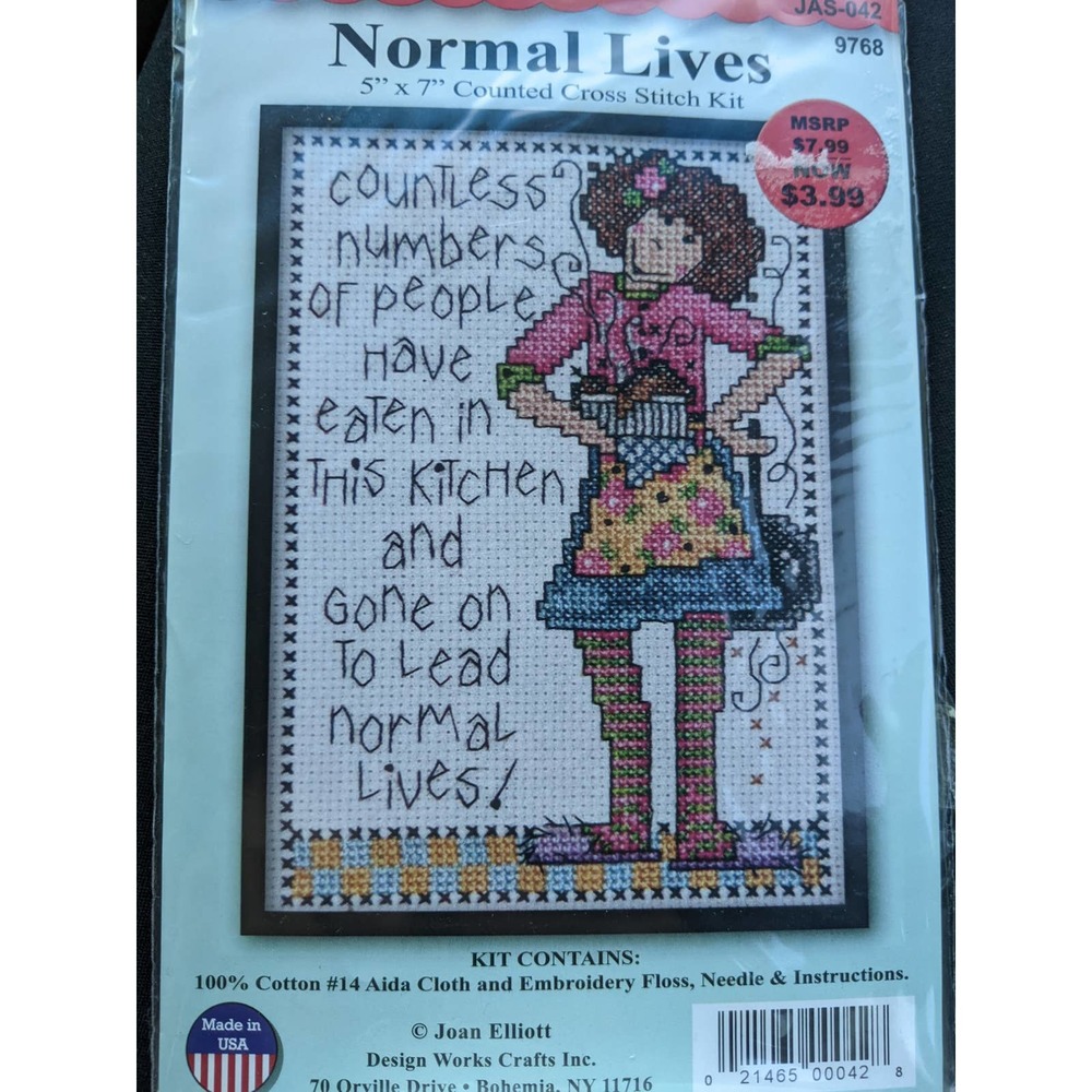 Counted Cross Stitch Kitchen Normal Lives 5 x 7 Design Works NIP CRAFT CRAFTING